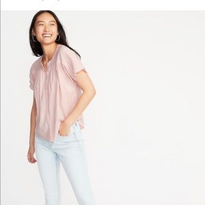 Shirred Button front Blouse